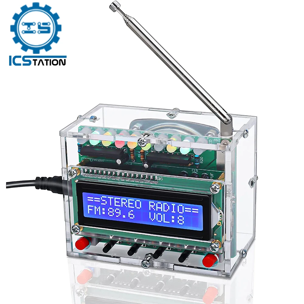 DIY Electronic Kit FM Radio Module 87-108MHz Wireless Receiver Soldering  Practice LCD Display STC89C52 Control 5W 8ohm Speaker - AliExpress