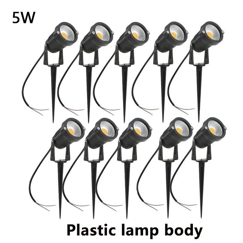 4-10PCS Outdoor Waterprof LED Garden Lights Lawn Lamp 220V110V12V24V 5W Landscape Spike Bulb Garden Path Lawn Lamp Spotlights