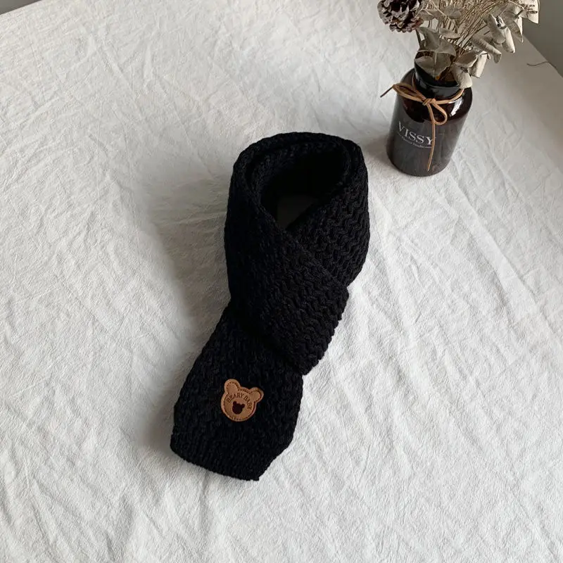 Soft Knitted Kids Scarf Winter Warm Infant Toddler Neck Warm Fashion Children Girl Boy Scarves Baby Bib Solid Color Neckerchief