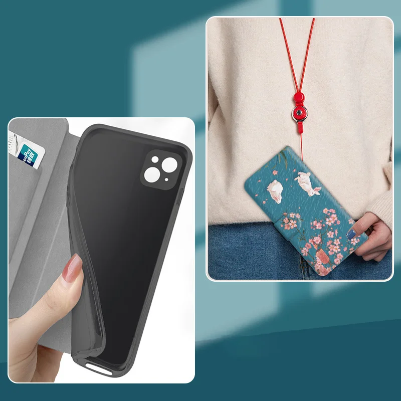 Luxury Floral Flip Dustproof Phone Case – Premium Back Cover  with Elegant Design