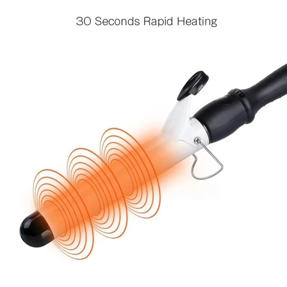 28mm Barrel Electric Curling Iron 360 Degree Rotation Plastic Casing Curling Wand Anti Scalding Top Insulation