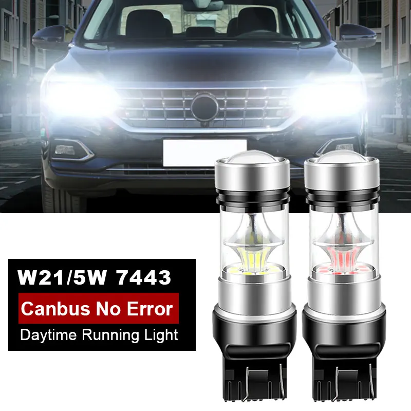 

2pcs For VW Passat B8 2015 2016 2017 2018 2019 2020 LED Daytime Running Light DRL Bulb Lamp Canbus No Error W21W 7440 T20