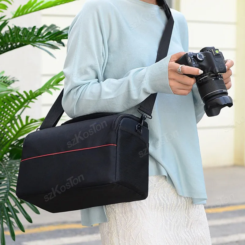 Borsa A Tracolla Per Fotocamera DSLR | Custodia Impermeabile Con Divisori E Copertura Antipioggia