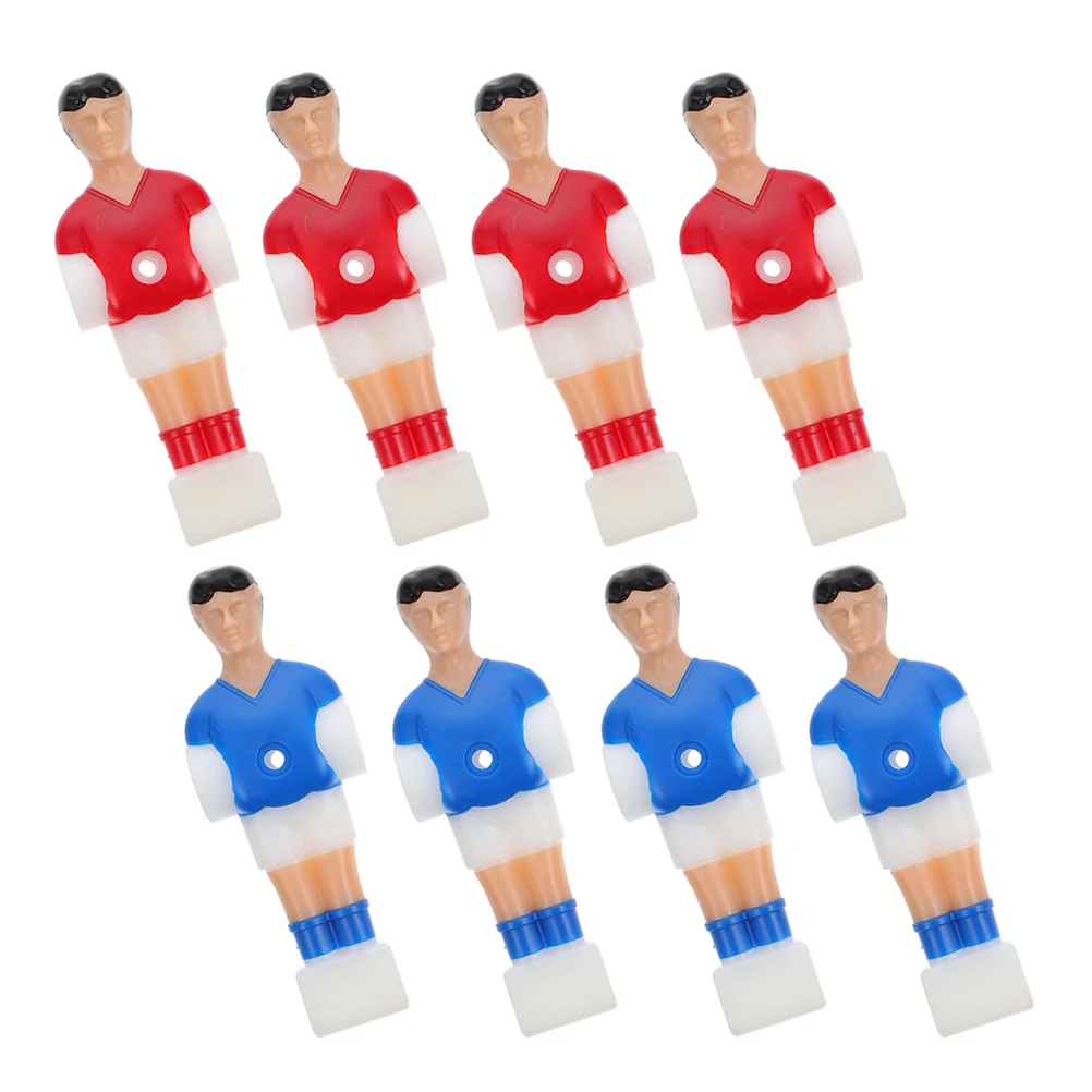 Football Machine Parts Table Soccer Player Red Blue Desk Game Accessories Foosball Figures Replacement Soccer Players 8Pcs