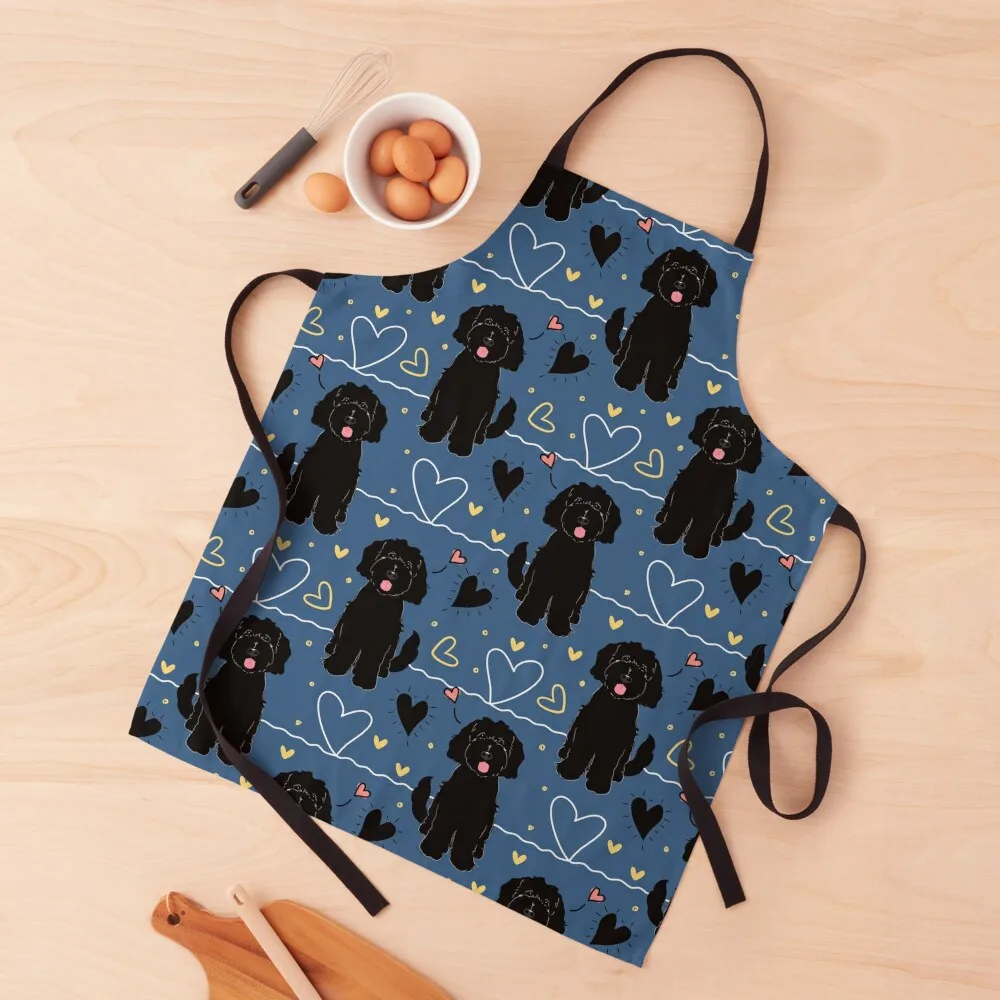 

LOVE Black Goldendoodle Dog Apron House Things For Home And Kitchen Manicurist Aprons Home Cleaning
