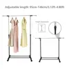 Garment Storage Rack Height Adjustable Save Space Stainless-Steel Freestanding Shoes Clothes Laundry Drying Rack With Wheels 5
