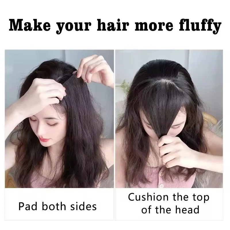 1PC Synthetic Water Wave Two-clip Hair Extension Clip On  Hair Naturally Curly Black Hair Piece  For Woman's