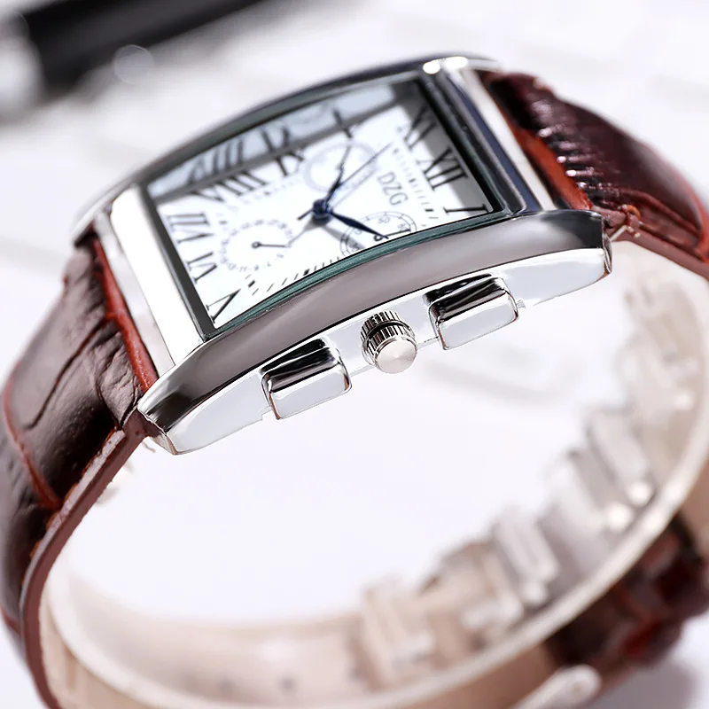New Brand Square Casual Men\'s Watch Casual Fashion Business Sports Fake Three Eyes Luxury Gift Quartz Wristwatch Dropshipping