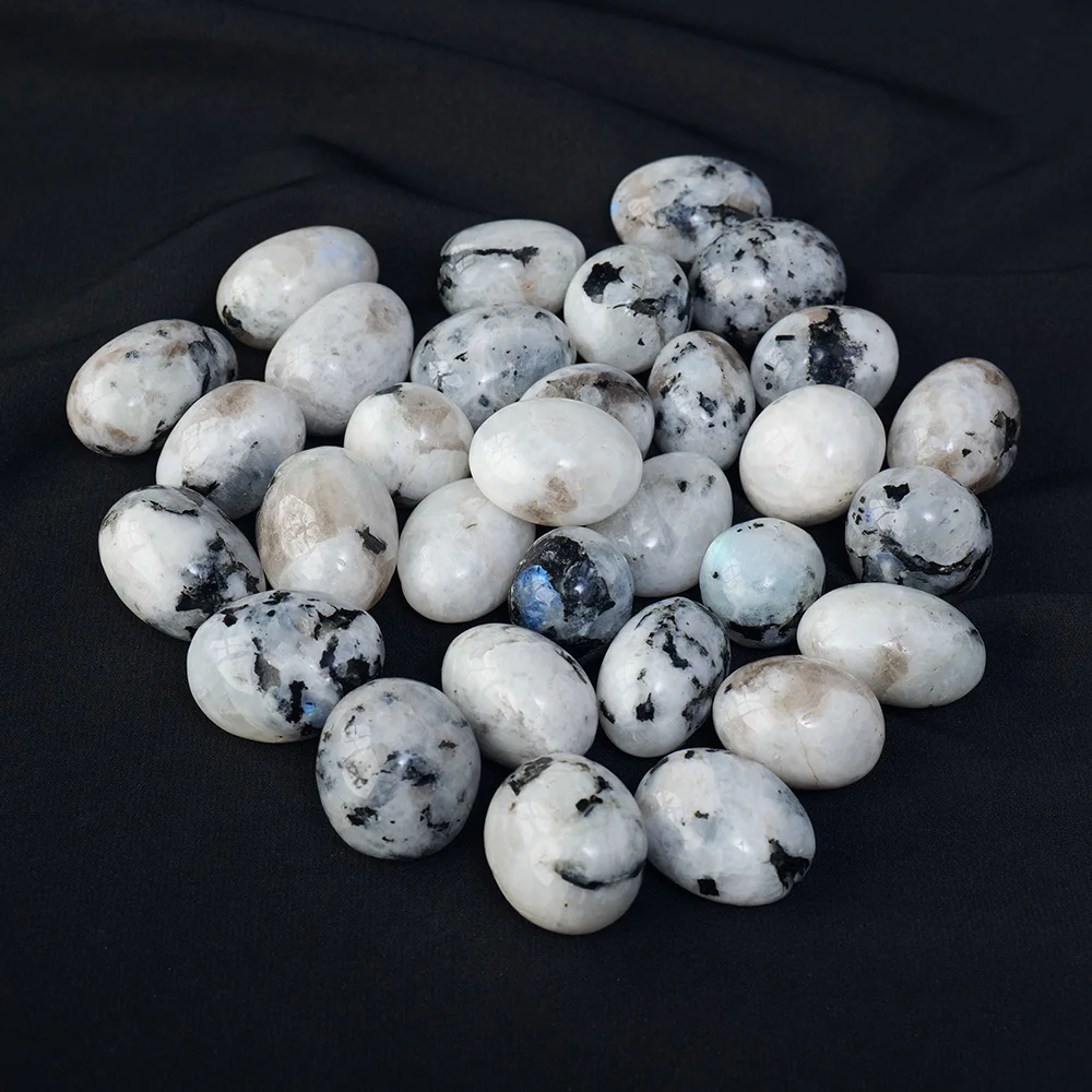 Natural Gemstones Blue Moonstone Polished Tumbled Gravel Stone Mineral Specimen Energy Massage Home Aquarium Decoration