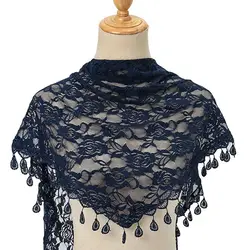 Elegant Black and White Lace Rose Veil for Women - Perfect for Western Weddings (Dark Blue)