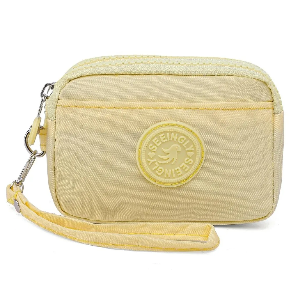 Elegant Women's Nylon Wallet with Lanyard - Double Layer, Waterproof Clutch