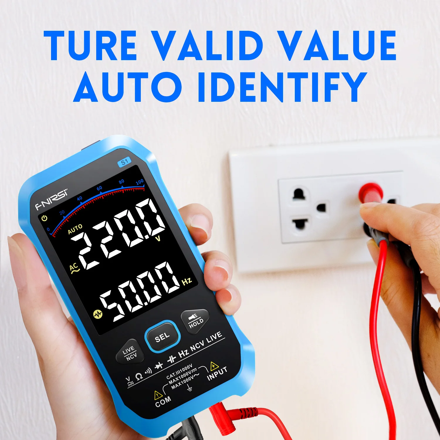 FNIRSI S1 Multimeter Digital 9999counts AC DC Voltage Resistance Capacitance Diode NCV Hertz Live Wire Tester multimetro