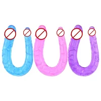 Lieferungen für Erwachsene, Sexspielzeug, doppelseitiger realistischer Dildo, flexible Gelee-Dildos, Penis, Schwanz, Anal, Buttplug, Massagegerät, G-Punkt-Stimulation 3
