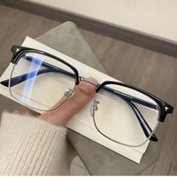 Lunettes bloquant la lumière bleue pour hommes et femmes, rétro, demi-monture, optique, Vintage, carrées, Anti-rayonnement 2