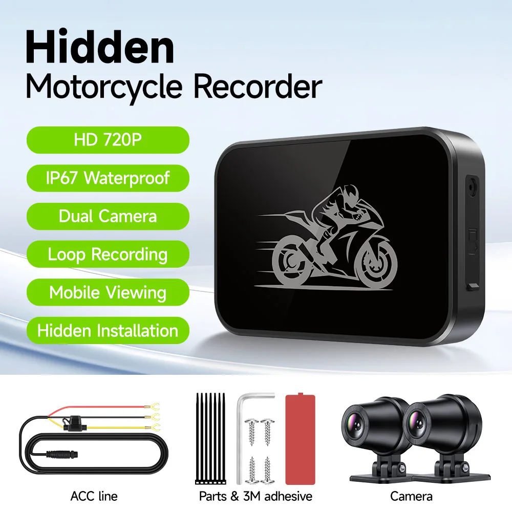 Caméra Action Moto JIUYIN 1080P Double Caméra Étanche DVR