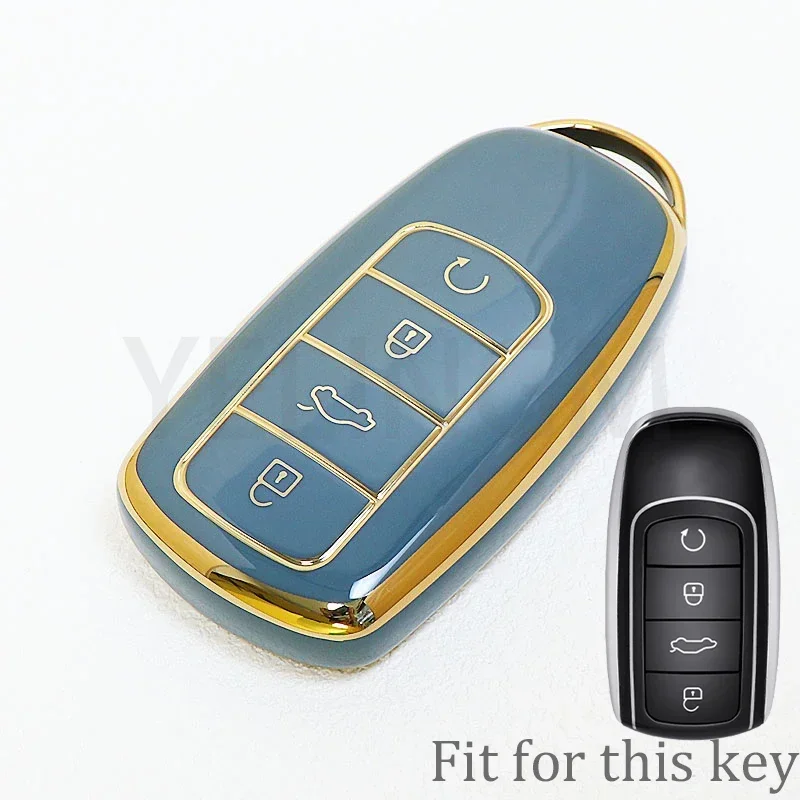 Premium 4-Button TPU Car Key Case Holder and Keychain Accessory