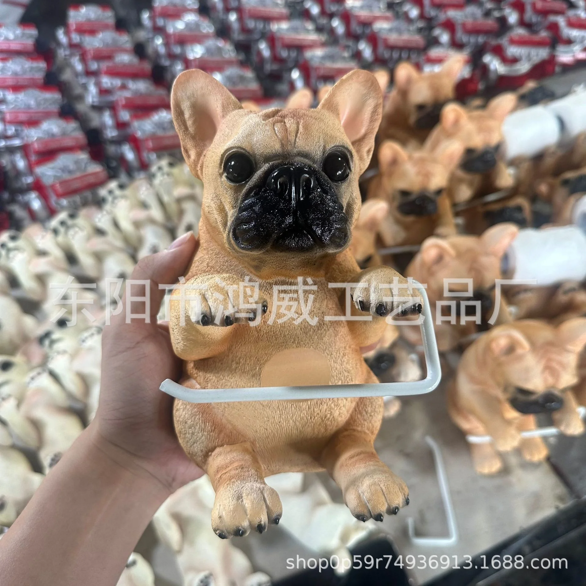 Carino Porta Rotolo di Carta Igienica a Forma di Cane in Resina, Supporto per Rotolo di Carta da Parete, Porta Asciugamani da Bagno, Porta Tovaglioli, Decorazione per la Casa - immagine 5