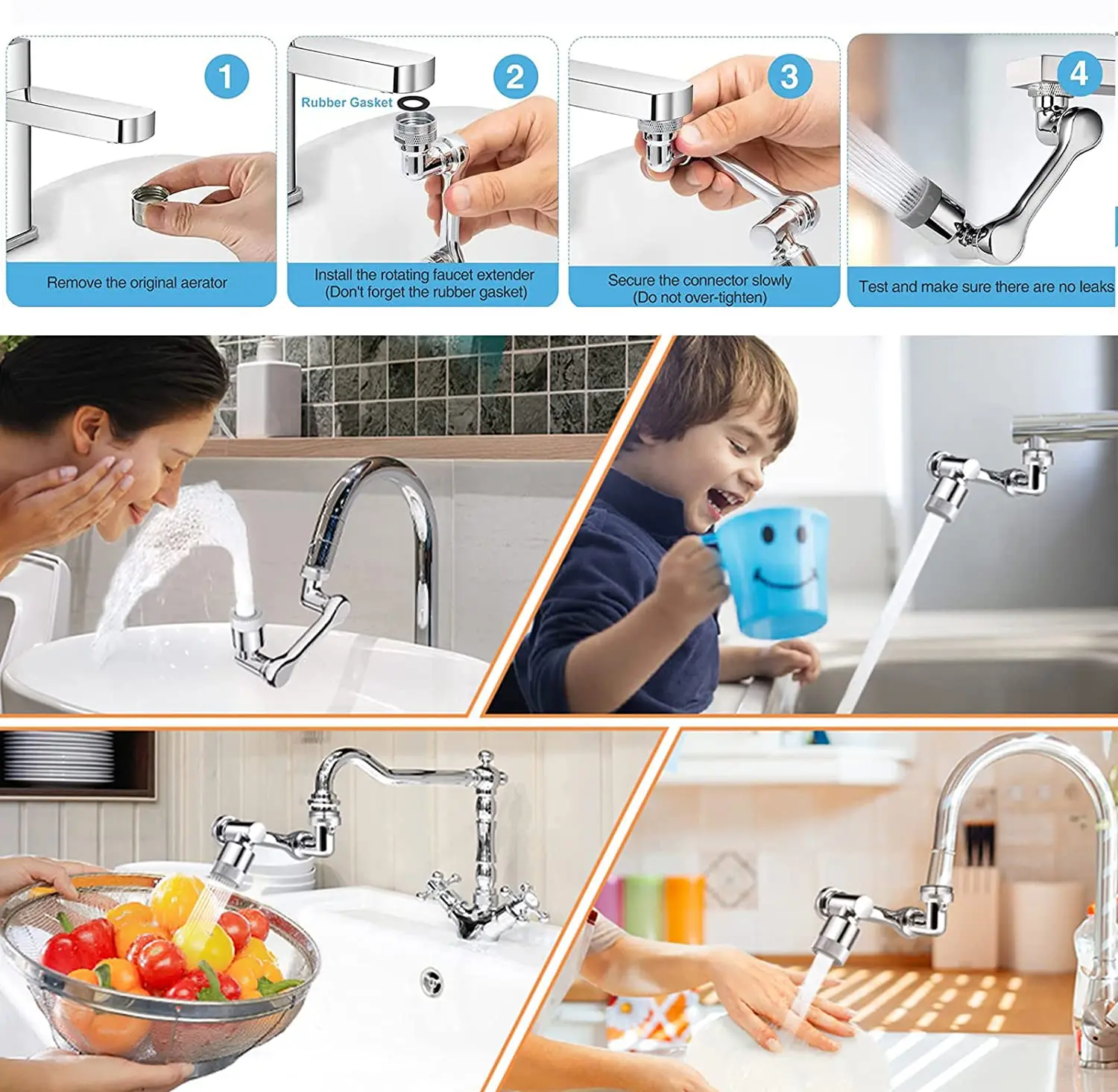 Multi-layer Kitchen Faucet Water Purifier Filters Splash-Proof Spray Head  Nozzle