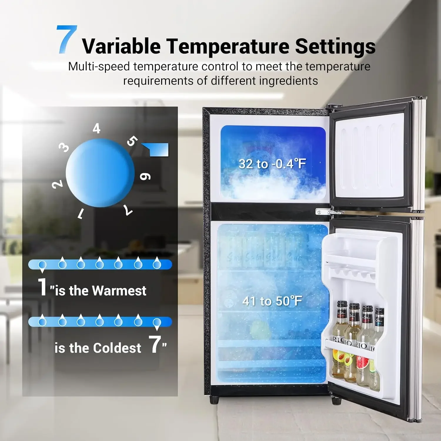 4.0 Cu.Ft Apartment Size Refrigerator, Samll Refrigerator, dorm fridges with freezer for Apartment, Office, Kitchen, Dorm, Compa 4