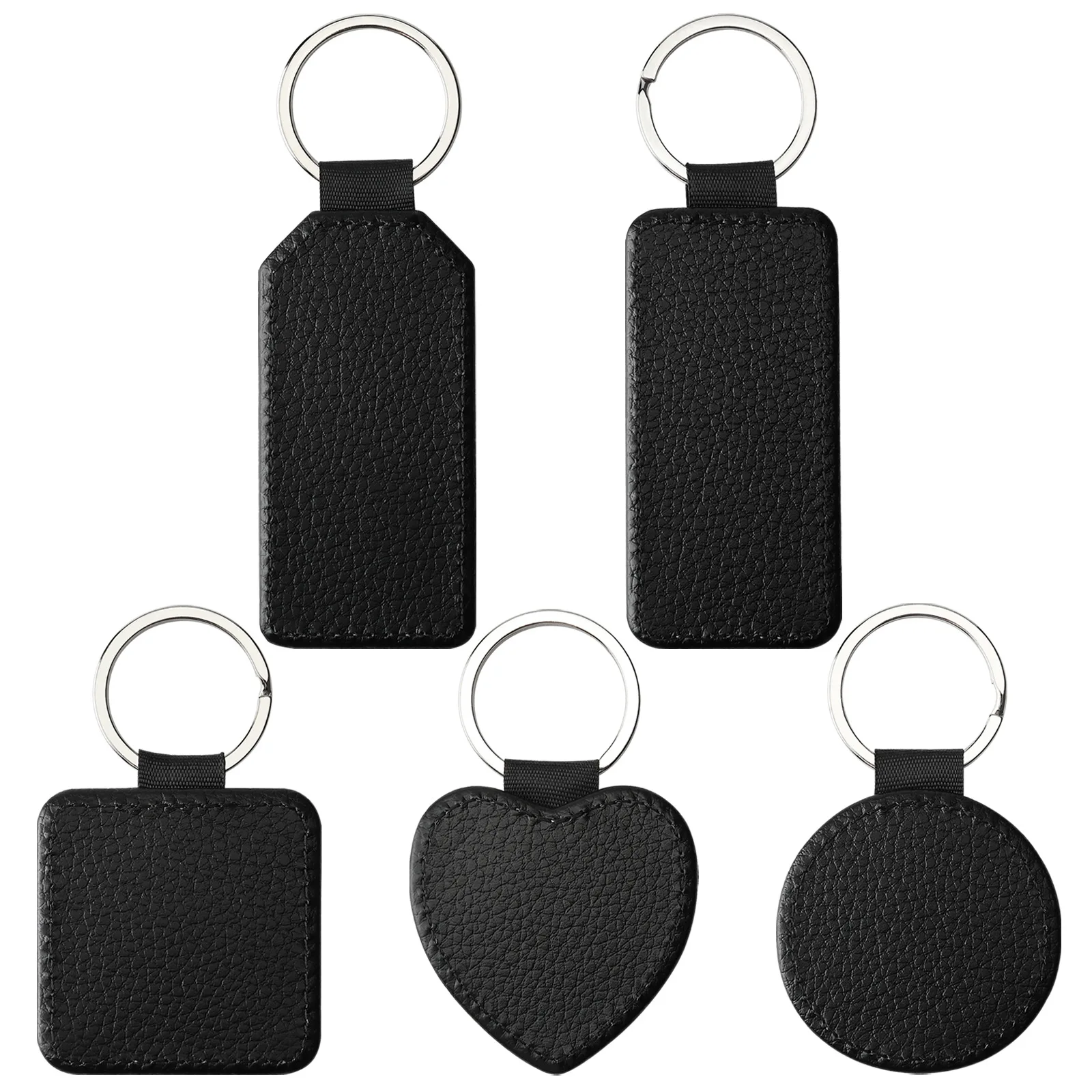 10Pcs Leather Keychain Blank MDF Keychain Sublimation Heat Keychain Kit  Jewelry Making