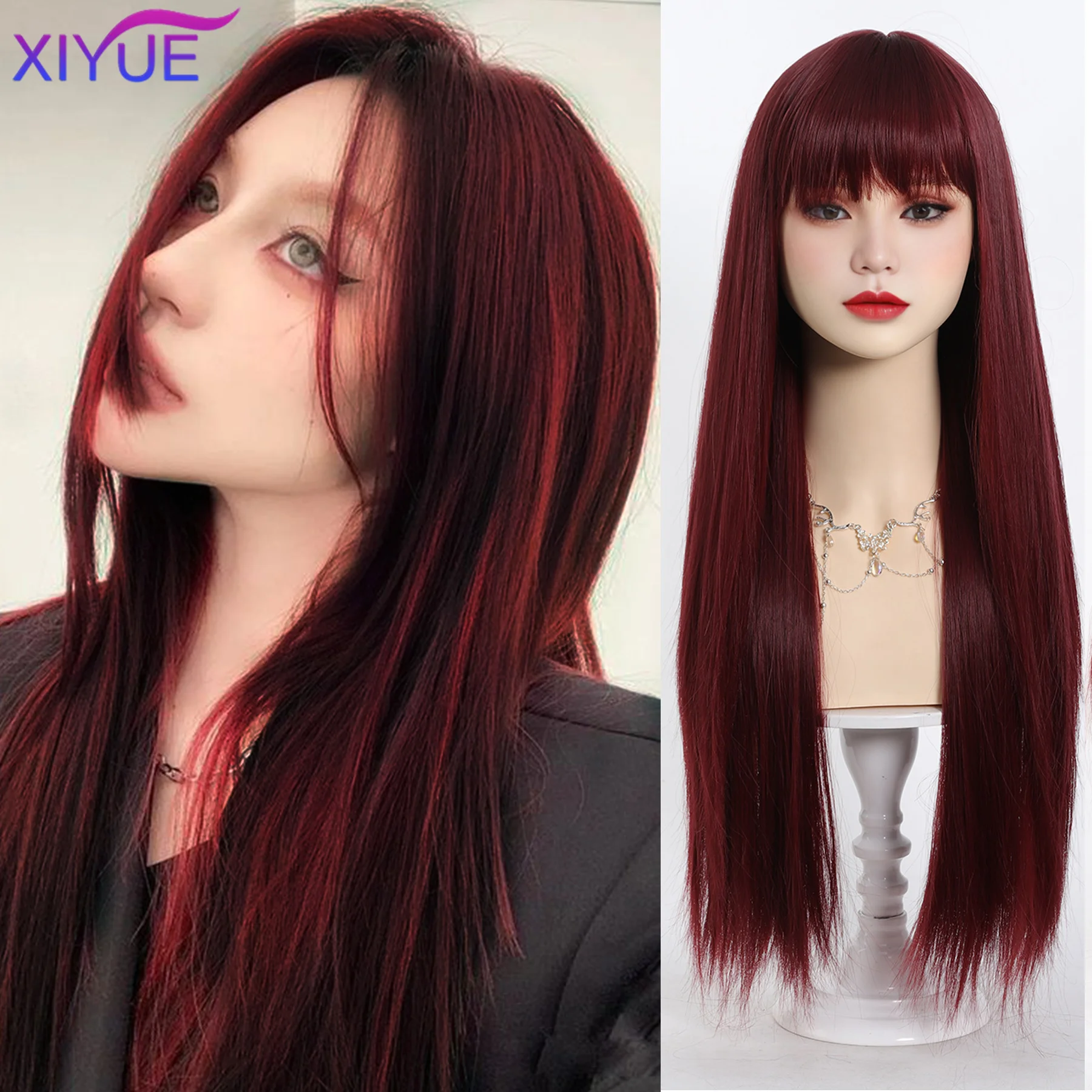 1/6 女性ヘッド : Red Long Straight Hair S37657d6fe33041fcb3da3e5b78379