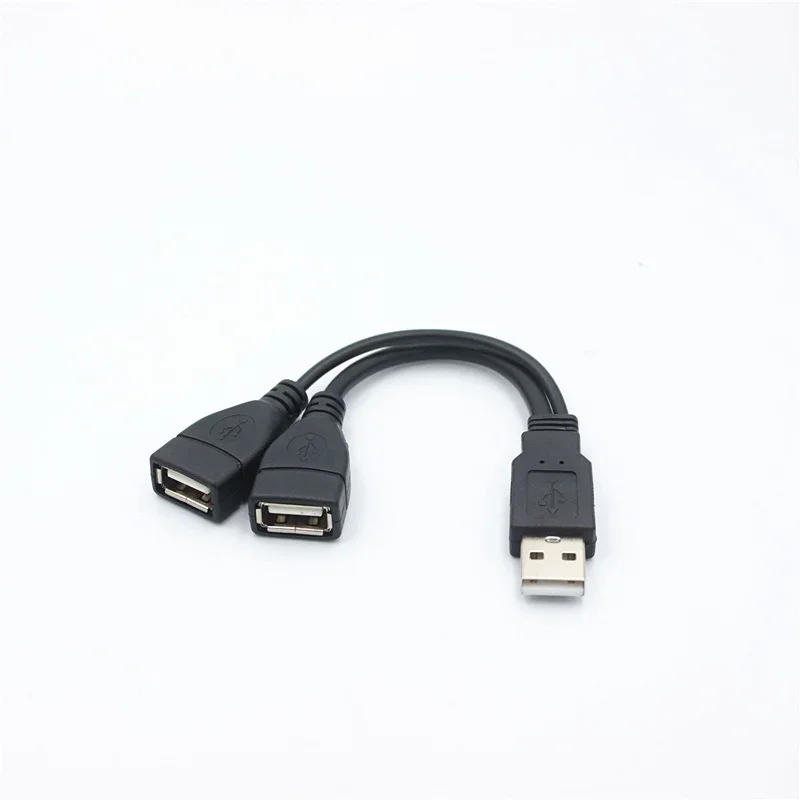 USB 2.0 Splitter Adapter Male Plug to Dual Female Socket