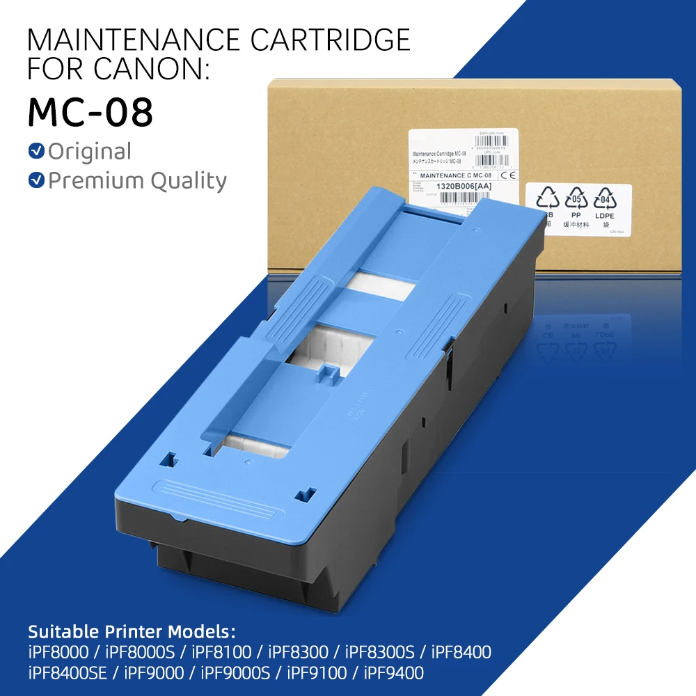 

Original MC-08 MC08 Maintenance Cartridge 1320B006 For Canon iPF8000 iPF8000S iPF8100 iPF8300 iPF8400 iPF9000 iPF9100 iPF9400