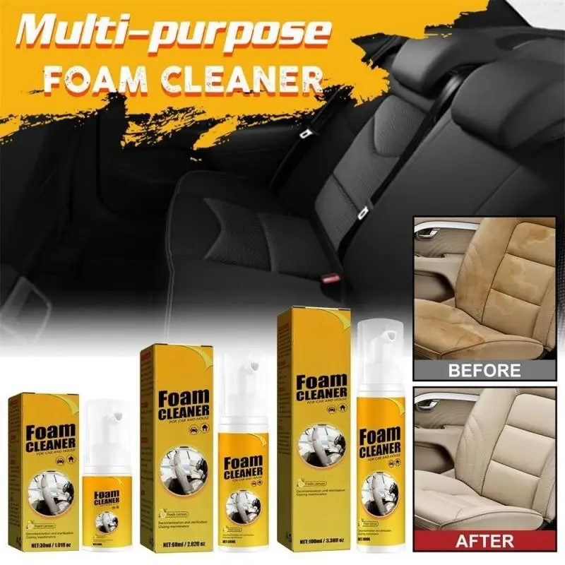 150ML Multi-Purpose Foam Cleaner Leather Clean Wash Automoive Car Interior Home Wash Maintenance Surfaces Spray Foam Cleaner