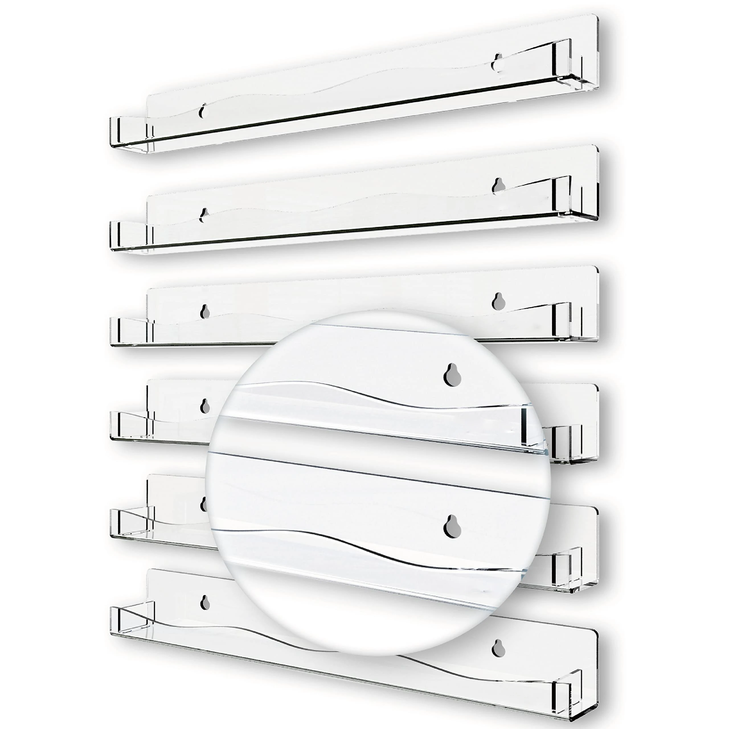 Clear Acrylic Nail Polish Rack Wall Mounted Shelf Organizer Wavy Nail ...