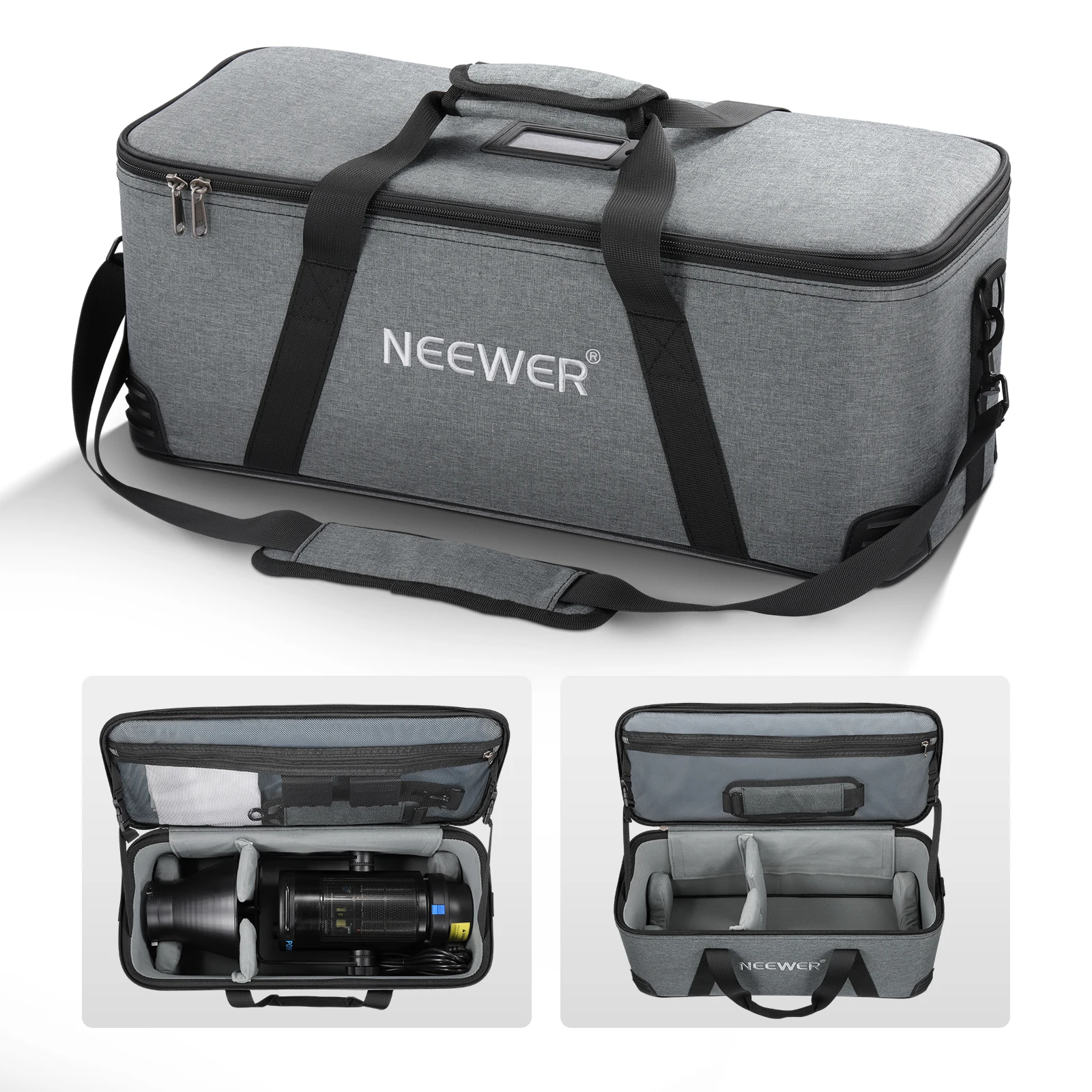 

Neewer Carrying Bag with Shoulder Strap, Handle, Movable Foam Padded for Studio Light CB300B CB200B FS150B CB100C CB60B RGB CB60