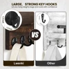 Wood Key Holder with Shelf Wall Decor Floating Shelf with Hooks Holds Key Rings Dog Leash Wallet Purse for Entryway Living Room 4