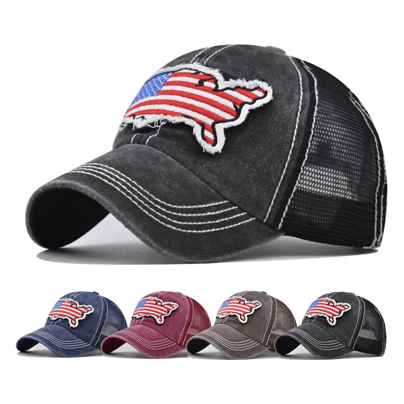

Baseball Cap Adult Net cap American flag Map of the U.S. Summer hat Breathable hat shade Spring Autumn Cap Hip Hop Fitted Cap