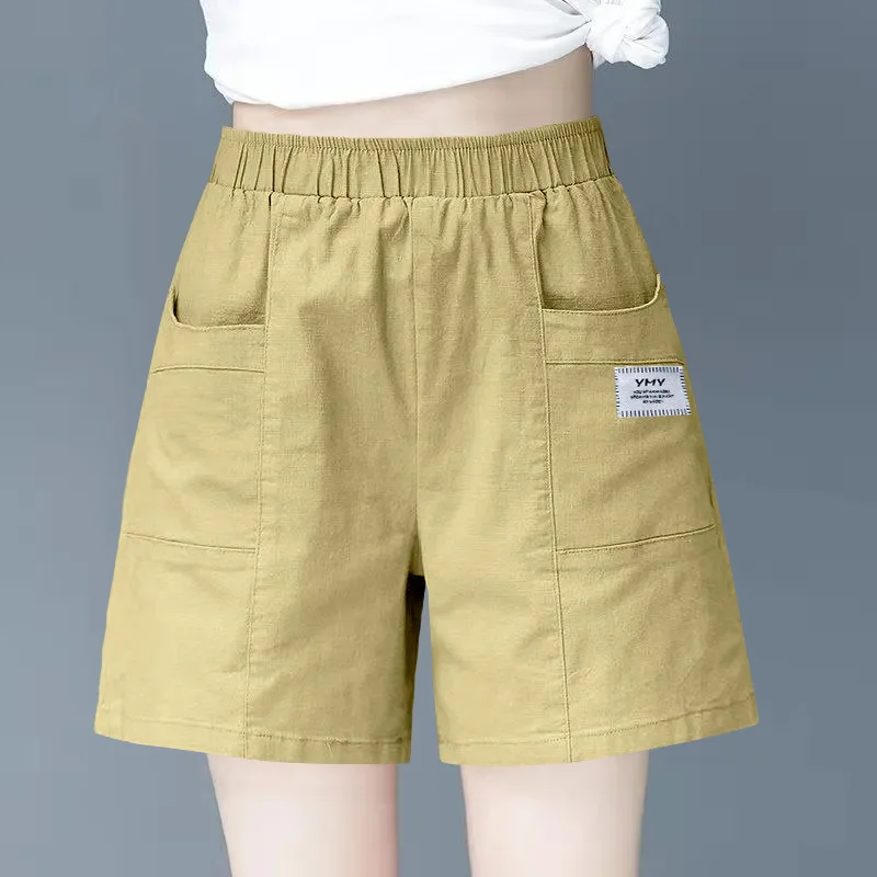 Women's Summer Pure Cotton Workwear Shorts Loose High Waist Wide Leg Pants Fashion Casual Sports Versatile Cropped Pants