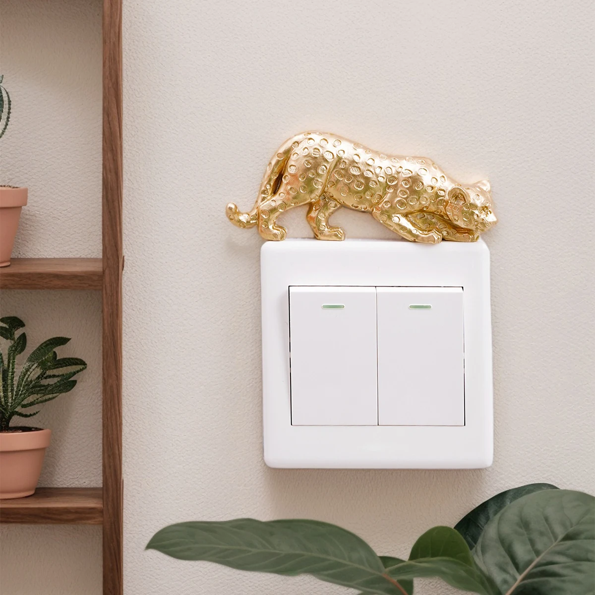 1PC, cartoon cute animal series switch stickers, modern creative resin material for home decoration, suitable for living room