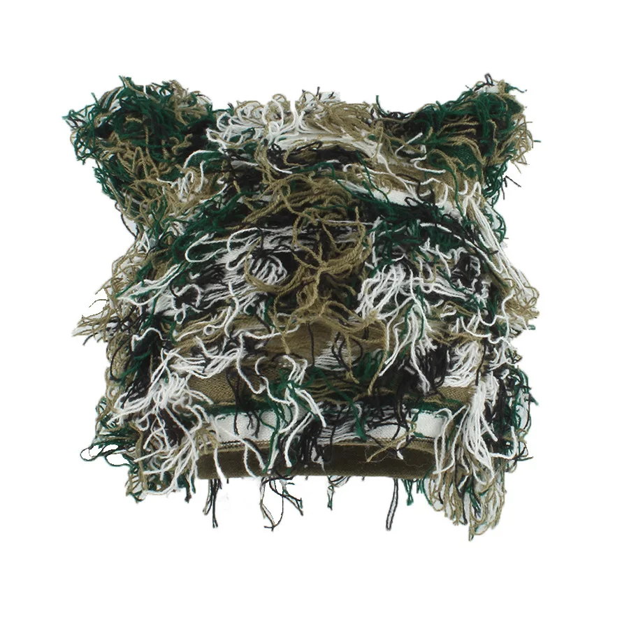 New Japanese Streetwear Harajuku Beanie Little Devil Tie-dye Knitted Hat Women Girls Autumn Winter Cute Cat Ears Cap