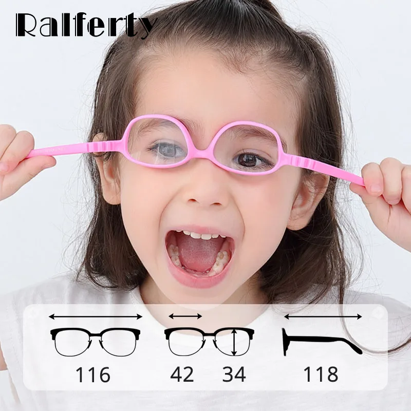 Ralferty Optic Glasses Frame Kids Child Unbreakable TR90 Silica gel Eyeglasses With Lanyard Myopia Glasses Spectacle Frames K304 eyewear frames eyeglasses frames