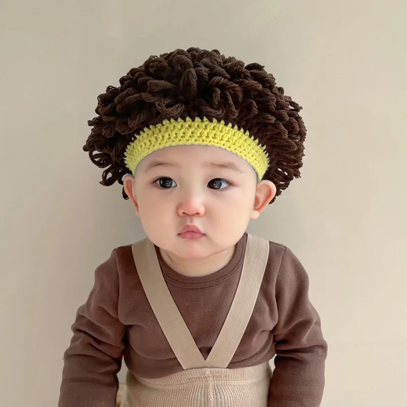 HoneyCherry Baby Photo Wig New Style Children's Photography Wig Explosion Wig Cute Short Curly Fan Head Newborn Photography baby accessories girl Baby Accessories