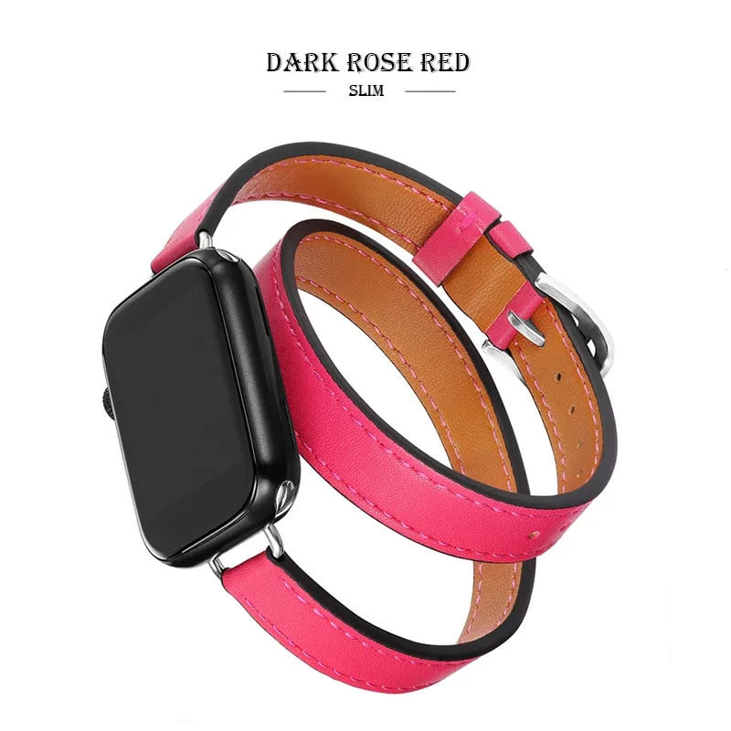 Premium Leather Strap Replacement for Apple Watch - Elegant and Durable Bracelet Accessory