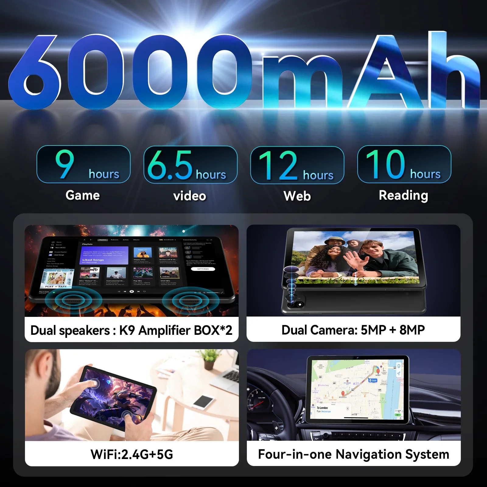 Headwolf WPad6 Android 15 WiFi タブレット 10.1 インチ FHD 1920