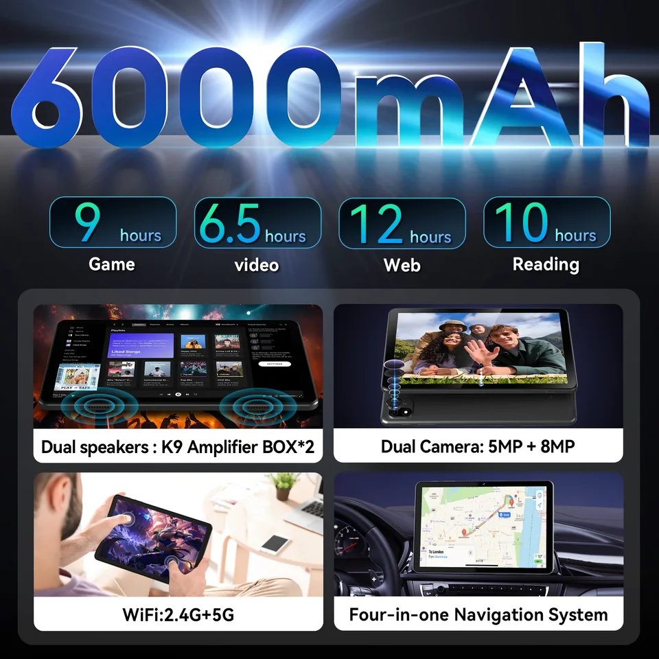 Headwolf WPad6 Android 15 WiFi タブレット 10.1 インチ FHD 1920