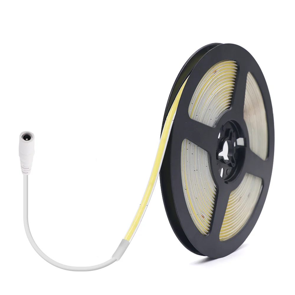 thumbnail image 1 of Tira de luces LED COB de 5 V, 320 LED/m, sensor de movimiento PIR de alta densidad, lámpara de cinta LED FOB, iluminación lineal flexible alimentada por 4 pilas AAA, 1 of 5