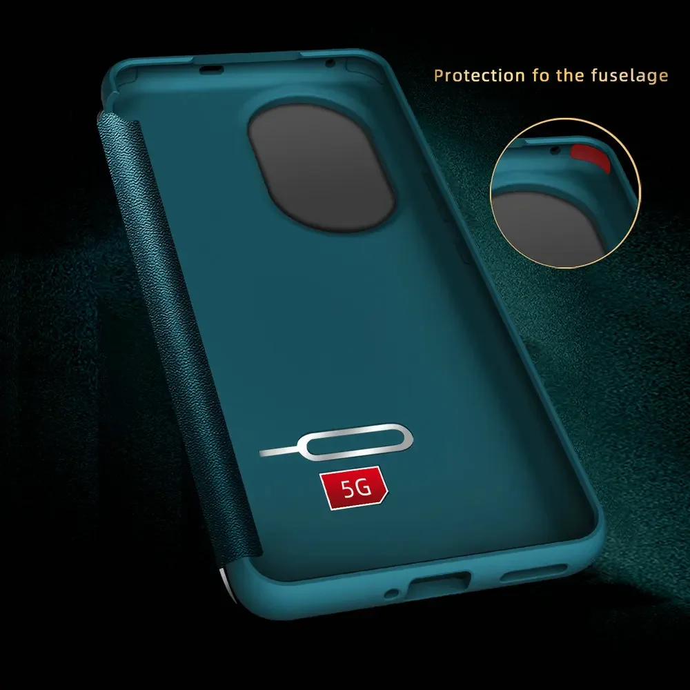 Luxury Leather Window View Book Shockproof Flip Cover Case