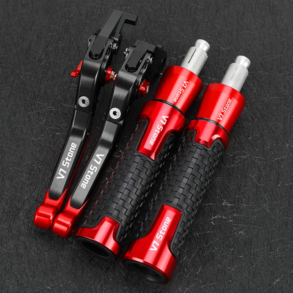 

Motorcycle Extendable Brake Clutch Levers Handlebar Handle Grips Ends Caps For MOTO GUZZI V7 Stone 2012-2016 Slider Accessories