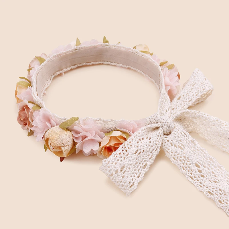 New Design Four Seasons Pink Blue  White Rose Cute Beauty Lovely Baby Girl Handmade Headbands New Hair Design For Birthday Party 4