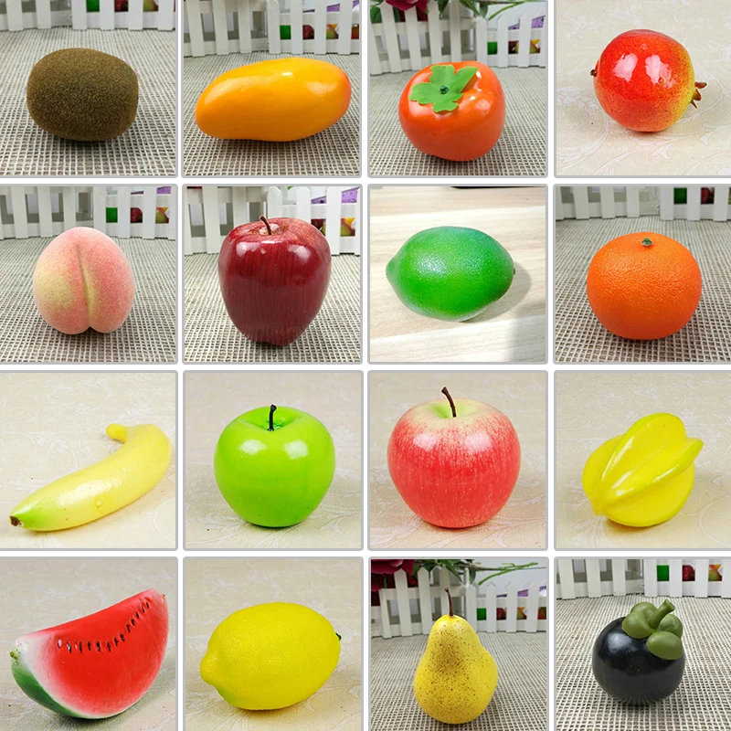 Artificial Fruits Apples Orange Lemon Peach Pear Watermelon Banana Shop Model Decor artificial fruits and vegetables