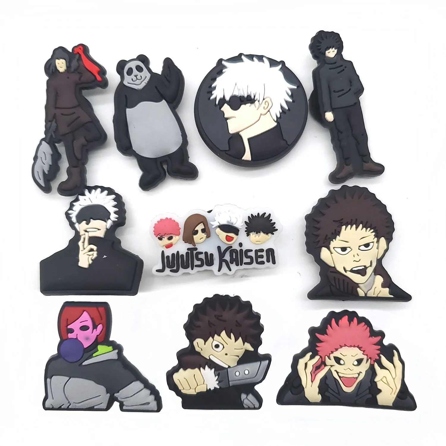

10pcs/Set Handsome anime characters Shoe Charms for Croc Sandals Funny jibz Clogs Decoration PVC Accessories Unisex Kids Gifts