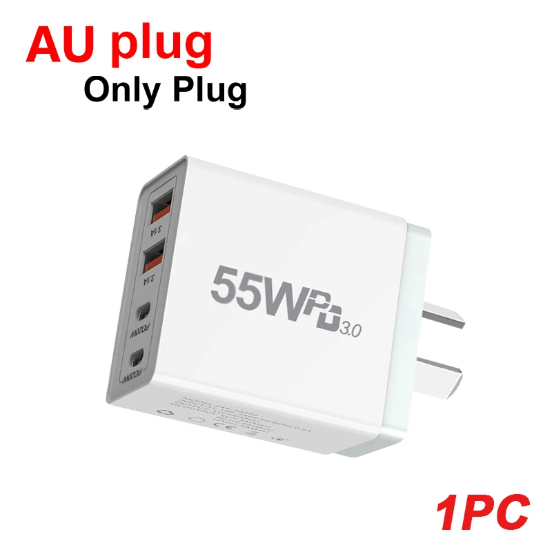 ตัวเลือกสินค้า อะแดปเตอร์ชาร์จเร็ว USB-C 55-65W ชาร์จได้ทุกแบรนด์