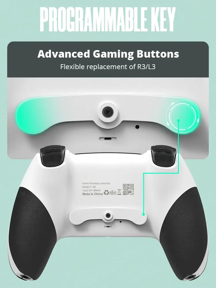 Data Frog Bezprzewodowy kontroler Bluetooth dla kontrolera PS4 Gamepad dla PC Joystick dla konsoli PS4/PS4 Pro/PS4 Slim