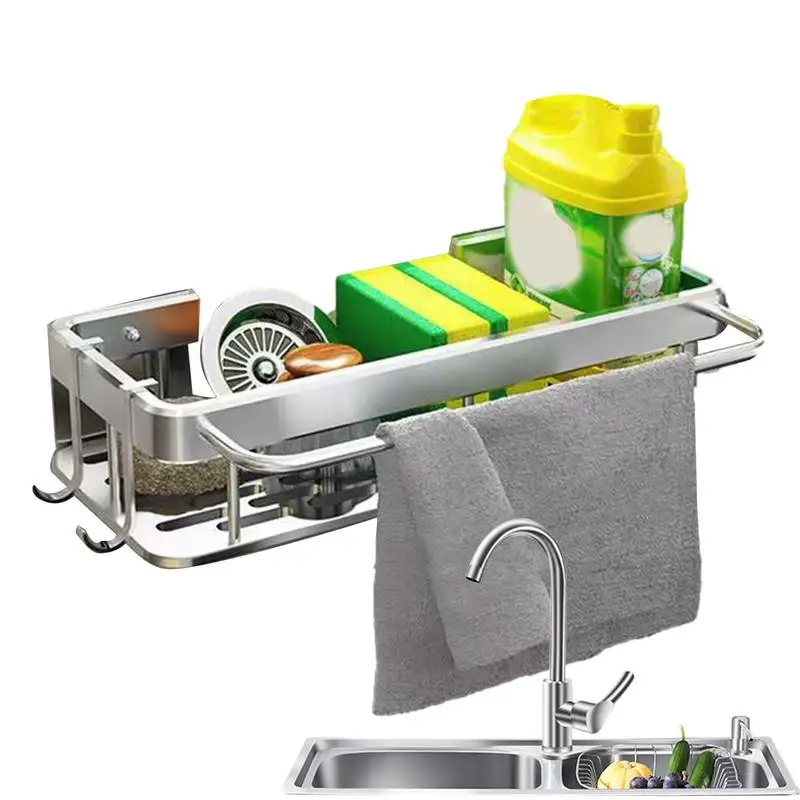

Настенная Корзина для кухонной раковины, сушилка для посуды, стеллаж для хранения, корзина для раковины, держатель для щеток, домашняя Организация губки, салфеток и