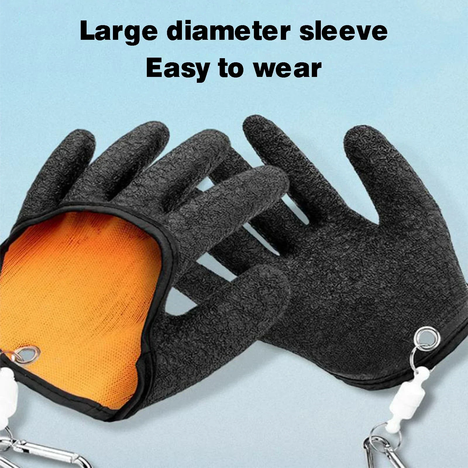 

Waterproof Fishing Gloves for Catch Fish, Anti-Slip, Durable Knit, Full Finger, Cutproof Glove, Clasp Left and Right, Protect Ha